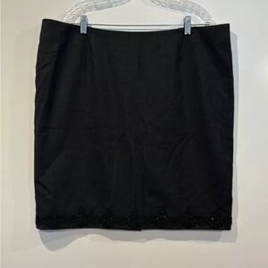 Koos van den Akker Beaded Sequin‎ Lace Appliqué Wool Skirt Womens Size 18 (798)